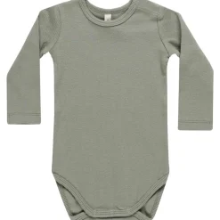 Ribbed Bodysuit in Basil by Quincy Mae