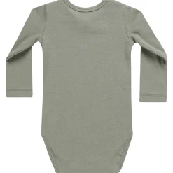 Ribbed Bodysuit in Basil by Quincy Mae