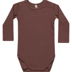 Ribbed Bodysuit in Plum by Quincy Mae