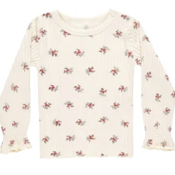 Ribbed Long Sleeve Tee in Brick Ditsy by Rylee & Cru
