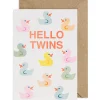 Riso Ducks Hello Twins Greetings Card by Petra Boase