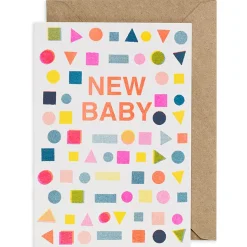 Riso Shapes New Baby Greetings Card by Petra Boase