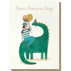 Roarsome Birthday Greetings Card by Daria Solak for Stormy Knight