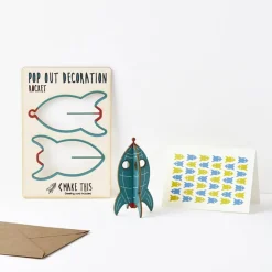 Rocket Pop Out Decoration And Greetings Card by The Pop Out Card Company