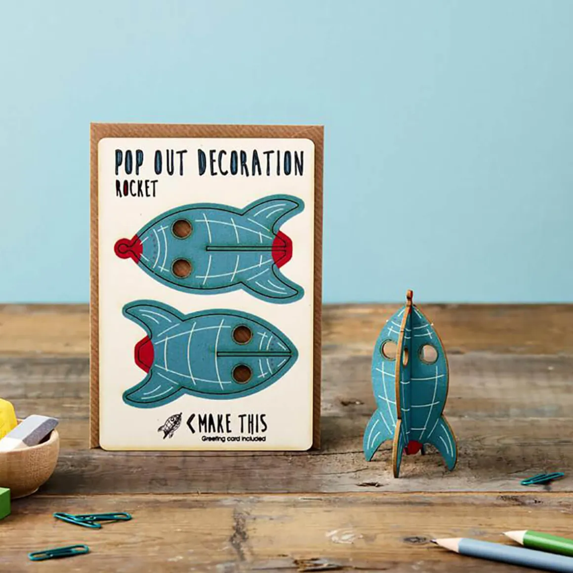 Rocket Pop Out Decoration And Greetings Card by The Pop Out Card Company