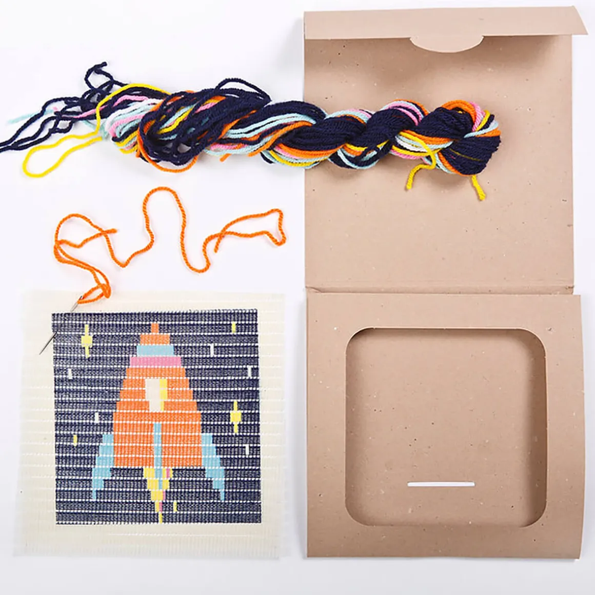 Rocket Ship Picture Frame Needlepoint Kit by Sozo