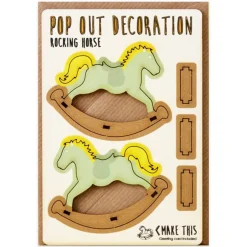 Rocking Horse New Baby Pop Out Decoration And Greetings Card by The Pop Out Card Company