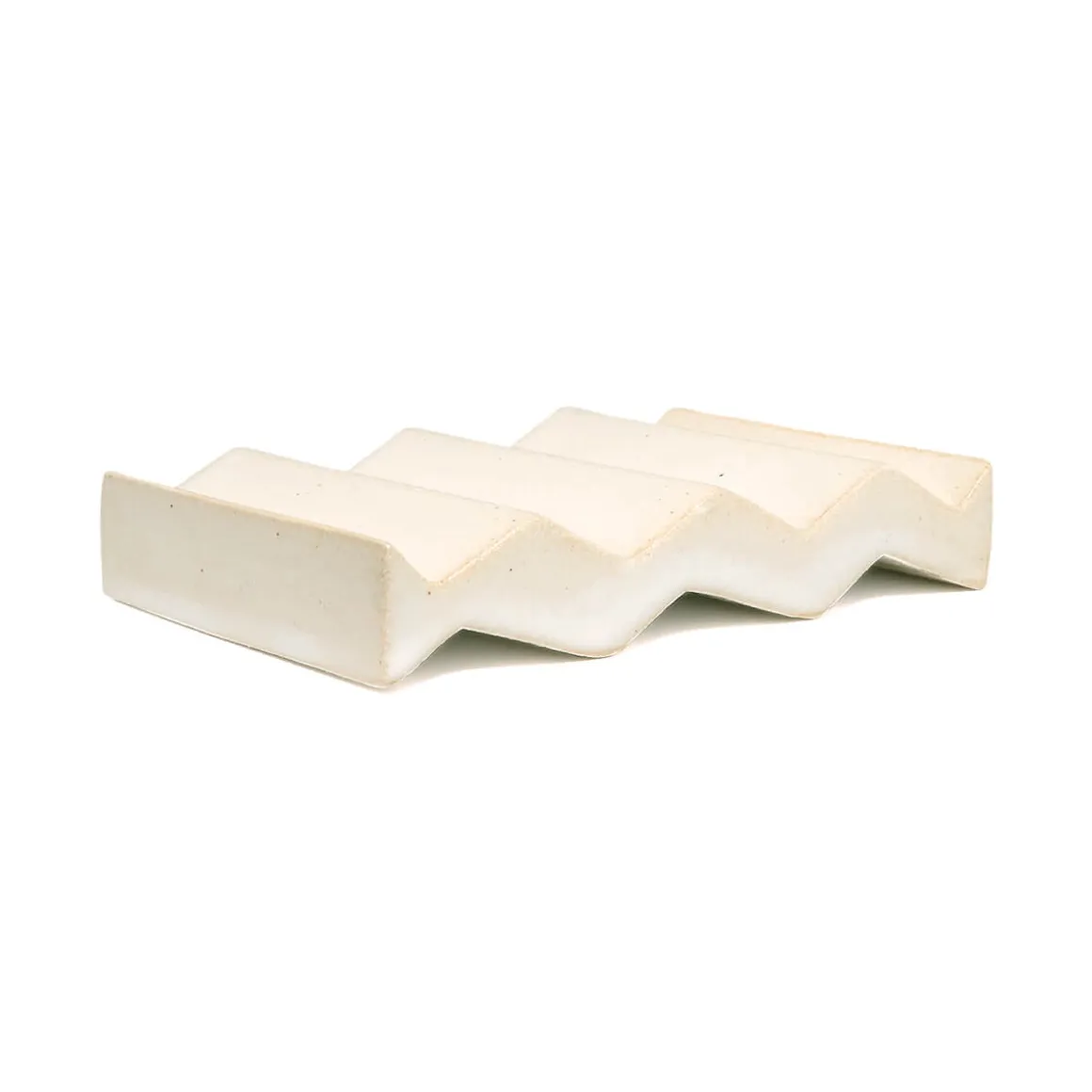 Rocky M. Handmade Ceramic Soap Dish in White by Oba Studios