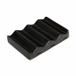 Rocky M. Handmade Ceramic Soap Dish in Black by Oba Studios