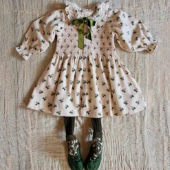 Romantic Long Tunique in Hazelnut Flowers by Bonjour - Last Ones In Stock -4-8 Years