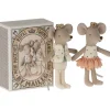 Royal Baby Mice Twins in a Matchbox (Coral Skirt) by Maileg