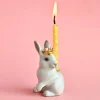 Royal White Rabbit Ceramic Cake Topper by Camp Hollow