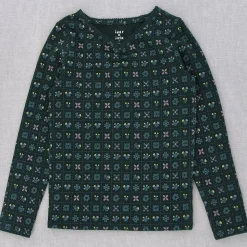 Ruched Ballet Tee in Black Forest Folk Quilt by Iver & Isla