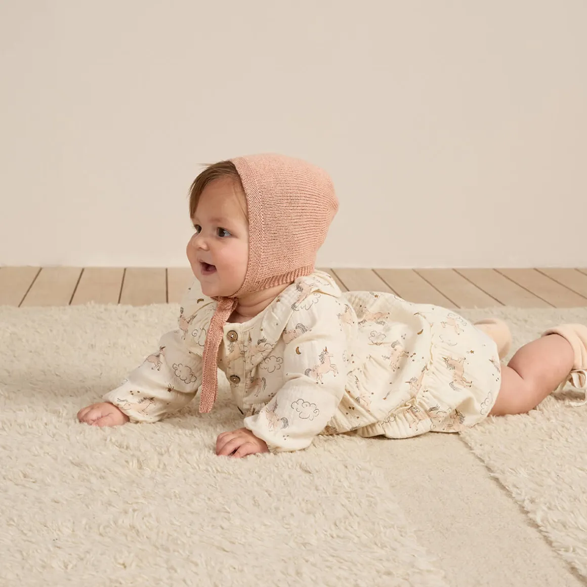 Ruffle Collar Button Dress in Unicorns by Quincy Mae