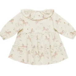 Ruffle Collar Button Dress in Unicorns by Quincy Mae