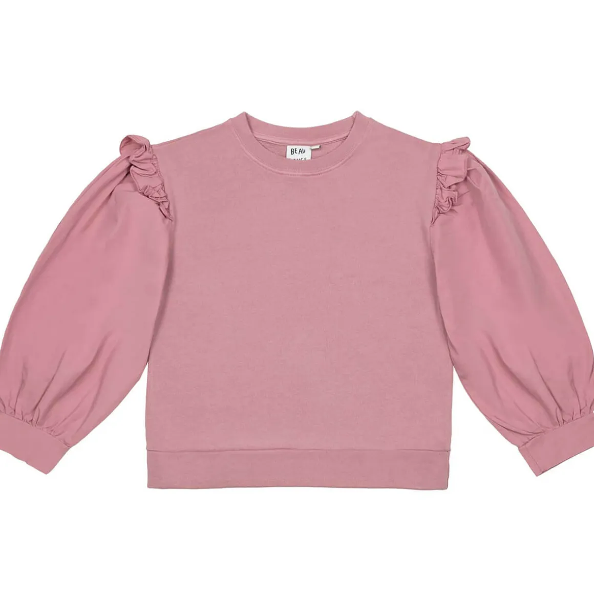 Ruffled Sweatshirt in Glitter Pink by Beau Loves