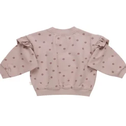 Ruffle Fleece Sweatshirt in Polka Dots by Quincy Mae