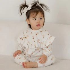 Ruffle Fleece Sweatshirt in Tulips by Quincy Mae