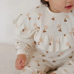 Ruffle Fleece Sweatshirt in Tulips by Quincy Mae