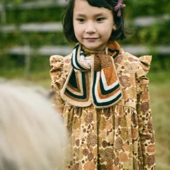 Ruffle Sleeve Dress in Acorn Crysanthemum by Misha & Puff