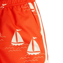 Sailing Boats AOP Swimshorts in Red by Mini Rodini