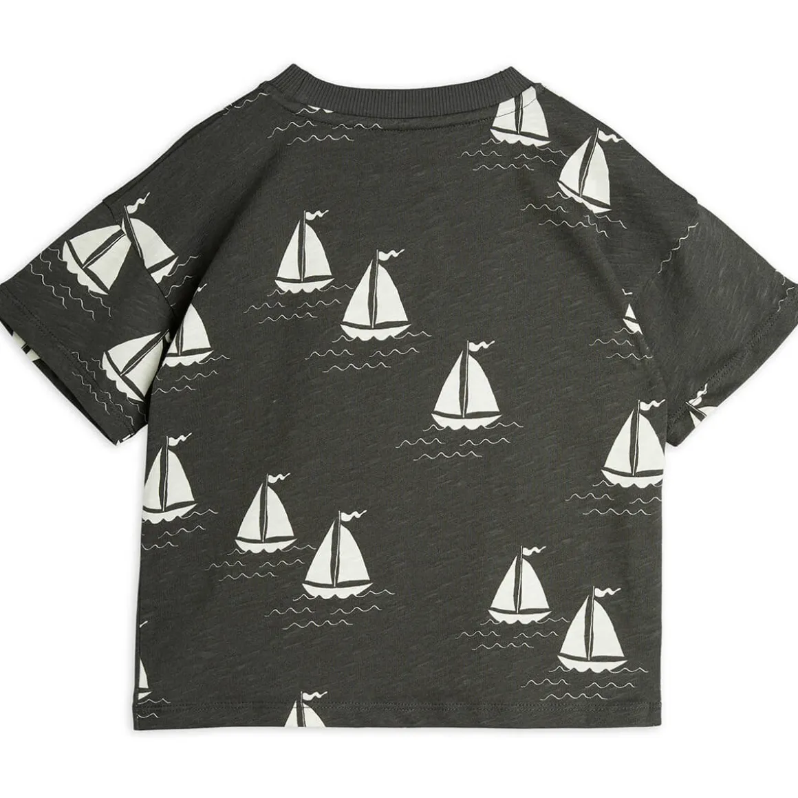 Sailing Boats T Shirt in Grey by Mini Rodini