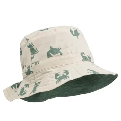 Sander Reversible Sun Hat in Crab Sandy / Peppermint by Liewood