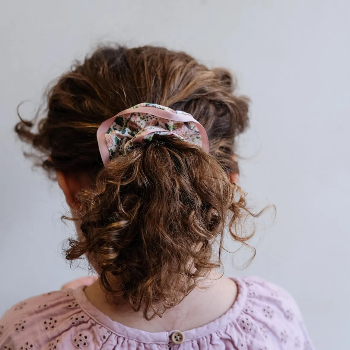 Satin Edge Scrunchie in Peach by Mimi & Lula