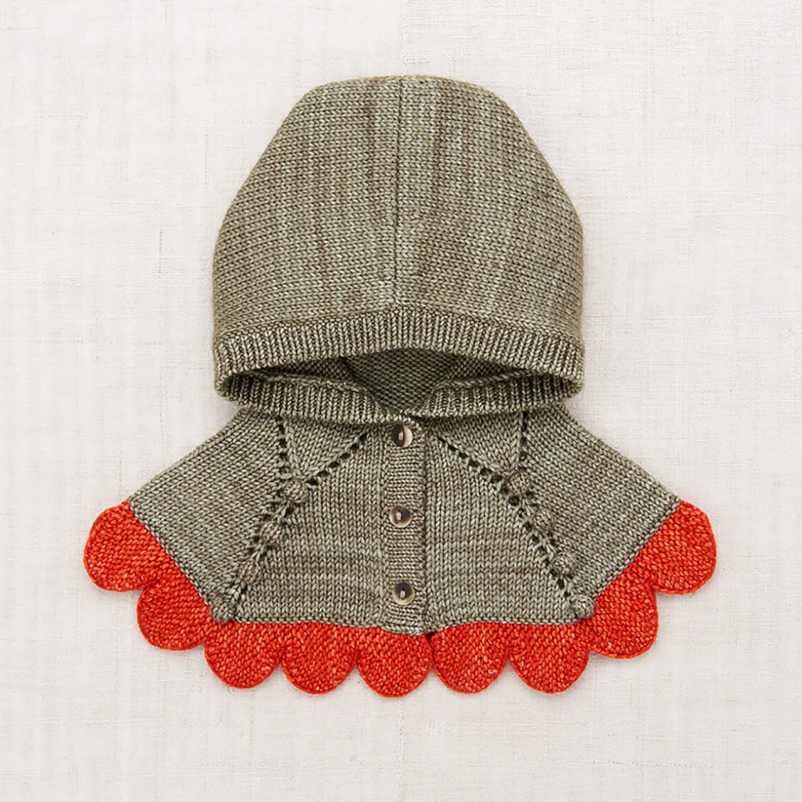 Scallop Capelet in Seal Gray by Misha & Puff