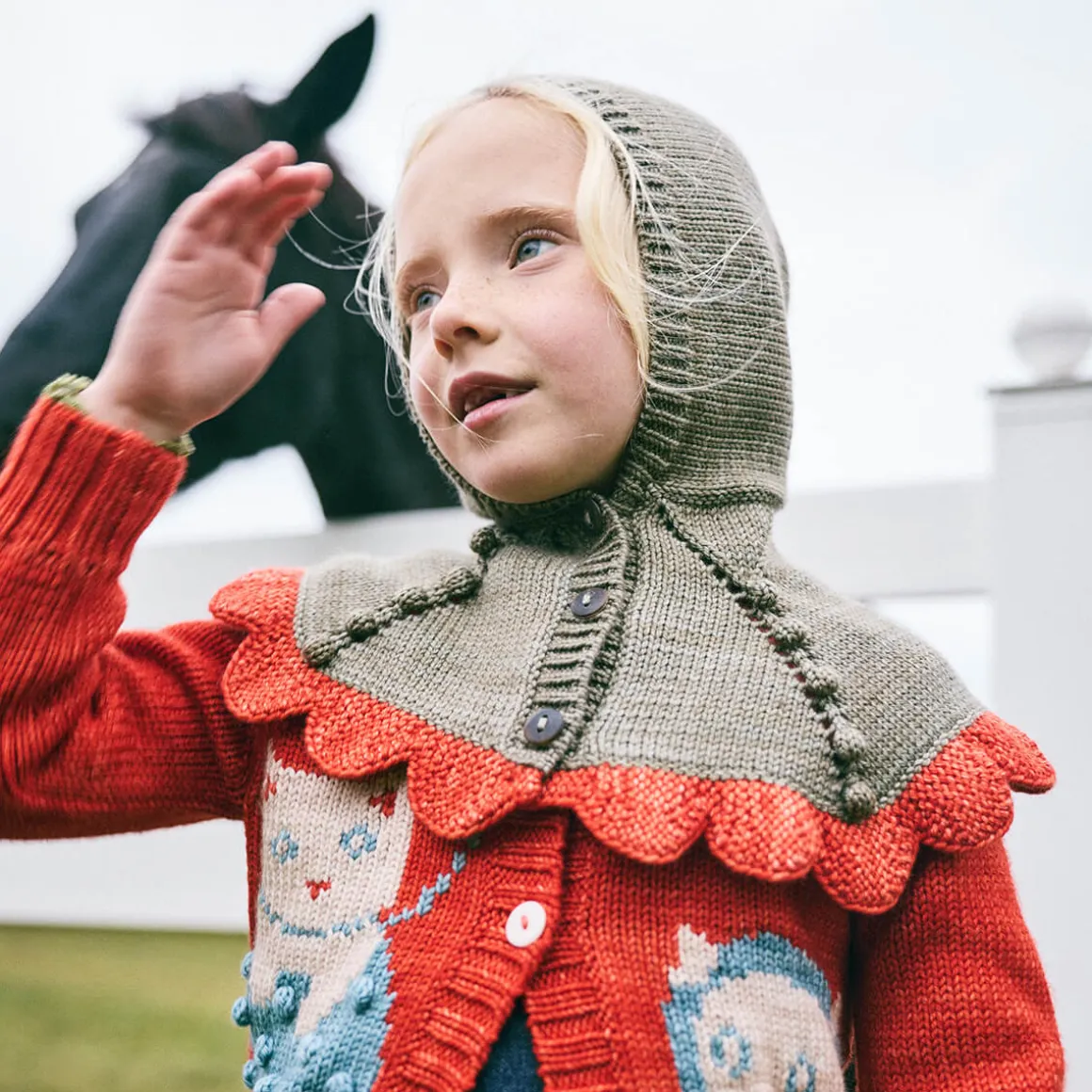 Scallop Capelet in Seal Gray by Misha & Puff
