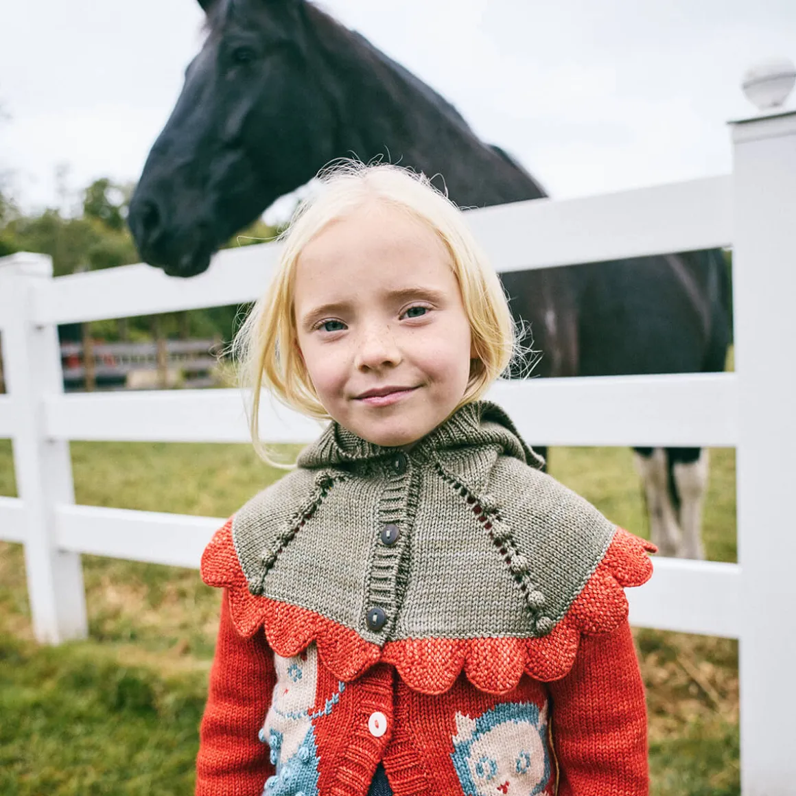 Scallop Capelet in Seal Gray by Misha & Puff