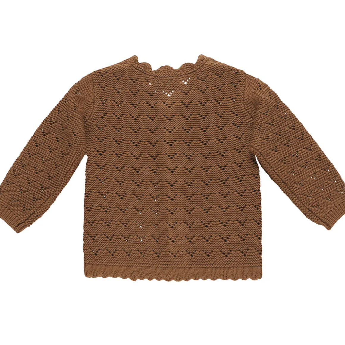 Scalloped Cardigan in Cinnamon by Quincy Mae