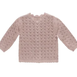 Scalloped Cardigan in Mauve by Quincy Mae