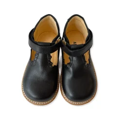 Scallop T Bar Starter Mary Janes in Black by Angulus - Last One In Stock - 22 EUR