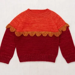 Scallop Yoke Sweater in Berry by Misha & Puff