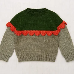 Scallop Yoke Sweater in Seal Gray by Misha & Puff