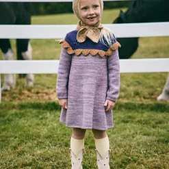 Scallop Yoke Tunic Dress in Periwinkle by Misha & Puff - Last Ones In Stock - 4-8 Years