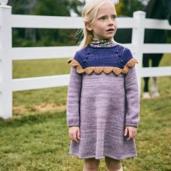 Scallop Yoke Tunic Dress in Periwinkle by Misha & Puff - Last Ones In Stock - 4-8 Years