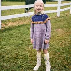 Scallop Yoke Tunic Dress in Periwinkle by Misha & Puff - Last Ones In Stock - 4-8 Years