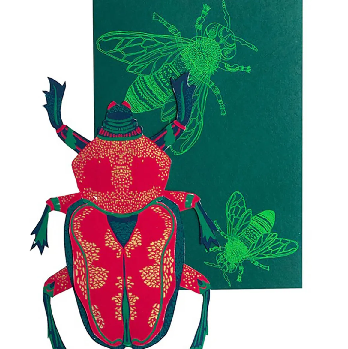 Scarab Beetle Shaped Greetings Card by East End Press