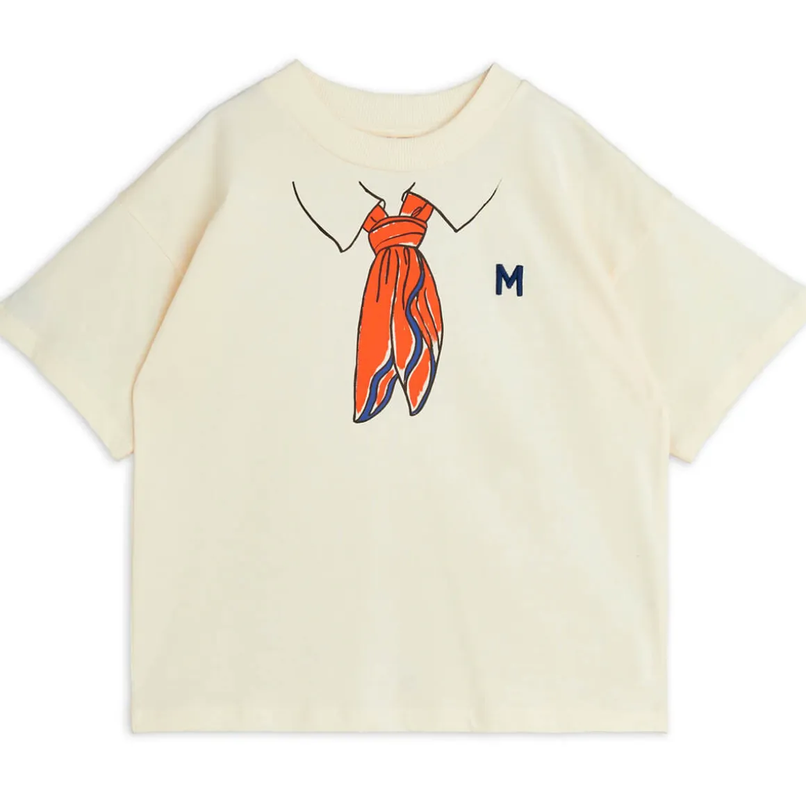 Scarf Print T Shirt in Off White by Mini Rodini