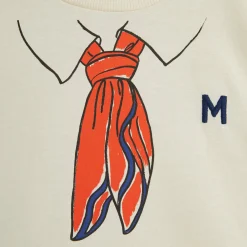 Scarf Print T Shirt in Off White by Mini Rodini