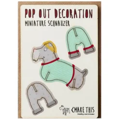 Schnauzer Dog Pop Out Decoration And Greetings Card by The Pop Out Card Company