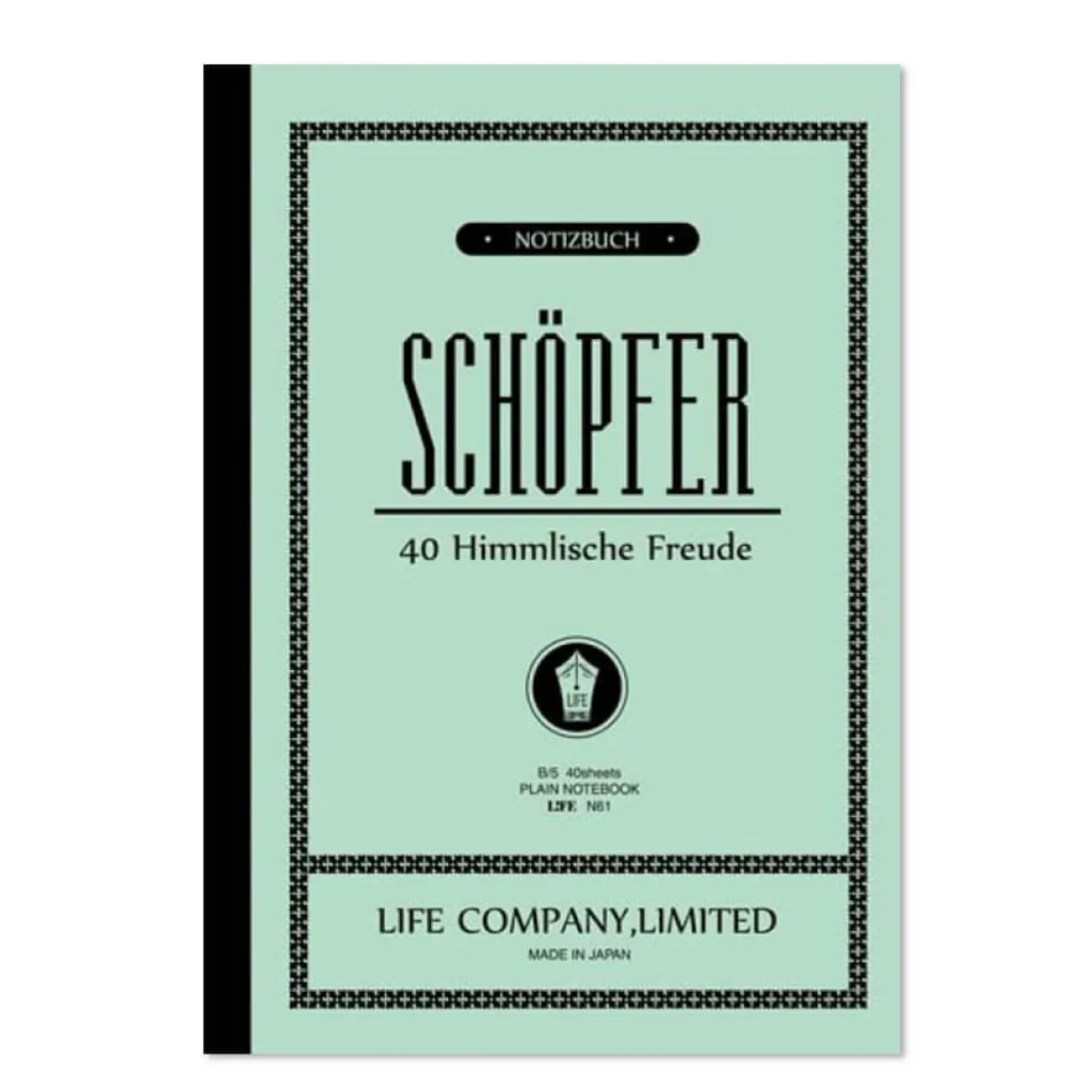 Schopfer Plain Slim Notebook B5 (17.6cm x 25cm) in Blue by Life Japan