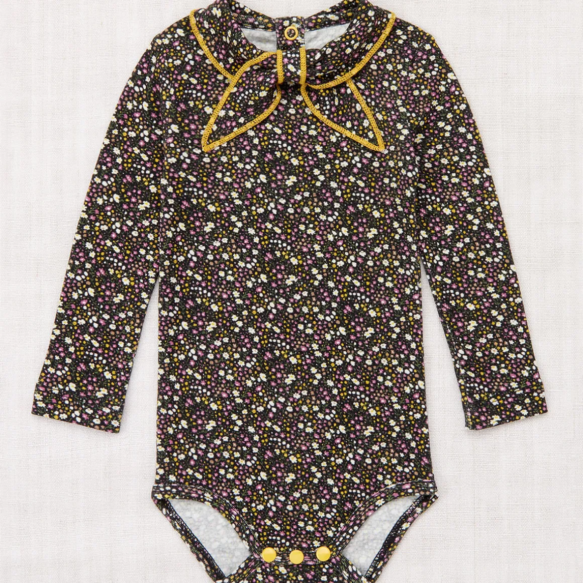 Scout Onesie in Carbon / Periwinkle Mini Floral by Misha & Puff