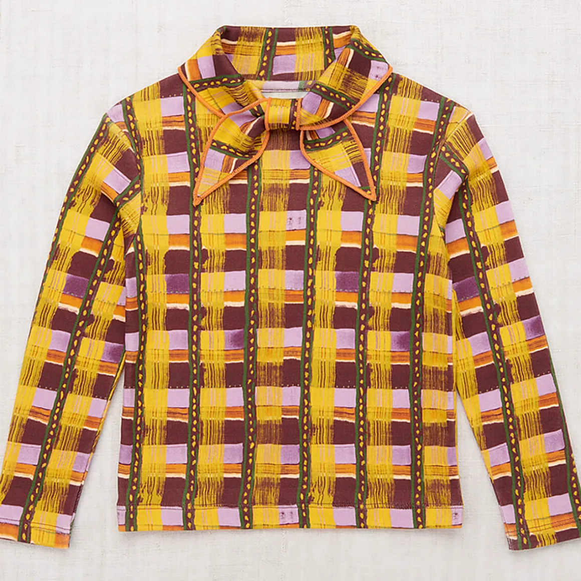 Scout Top in Plum Watercolour Plaid by Misha & Puff
