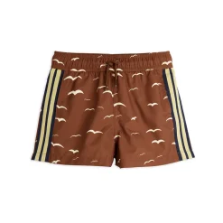 Seagull AOP Swimshorts in Brown by Mini Rodini