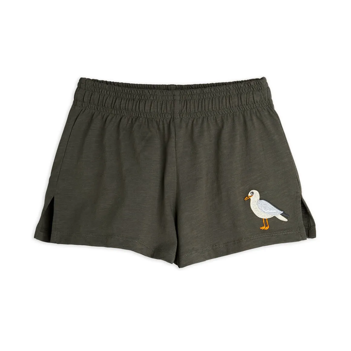 Seagull Embroidered Shorts in Black by Mini Rodini
