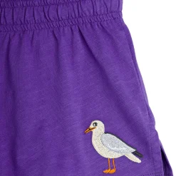 Seagull Embroidered Shorts in Purple by Mini Rodini
