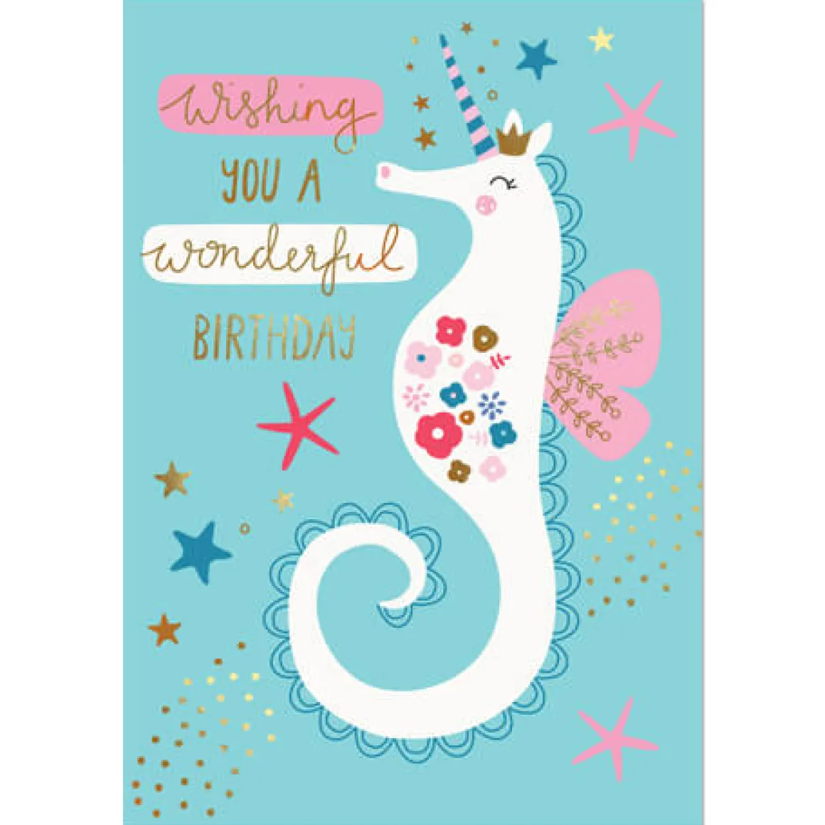 Seahorse Greetings Card by Mifkins